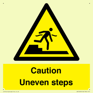 Caution Uneven steps
